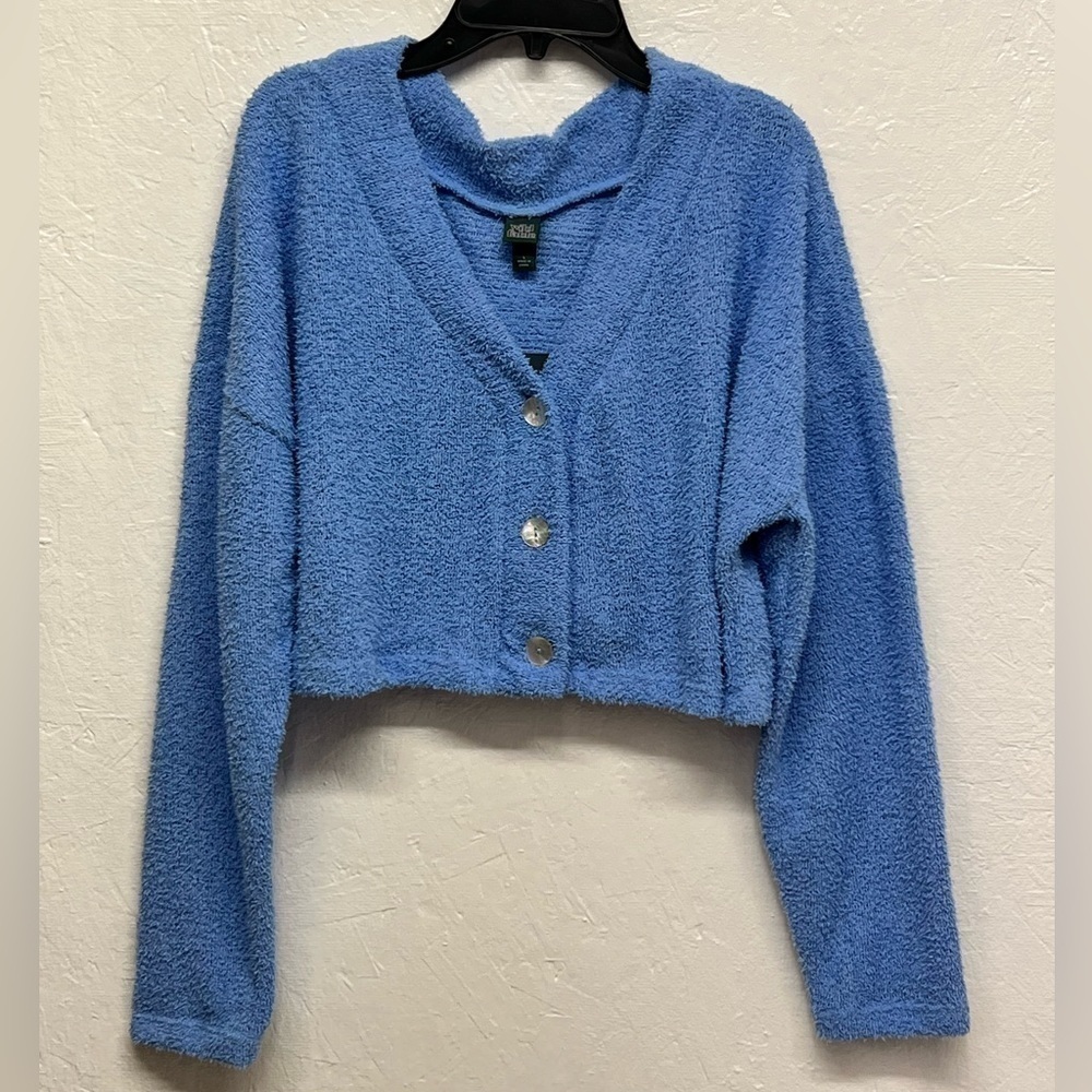 Wild fable fuzzy long sleeve cropped cardigan